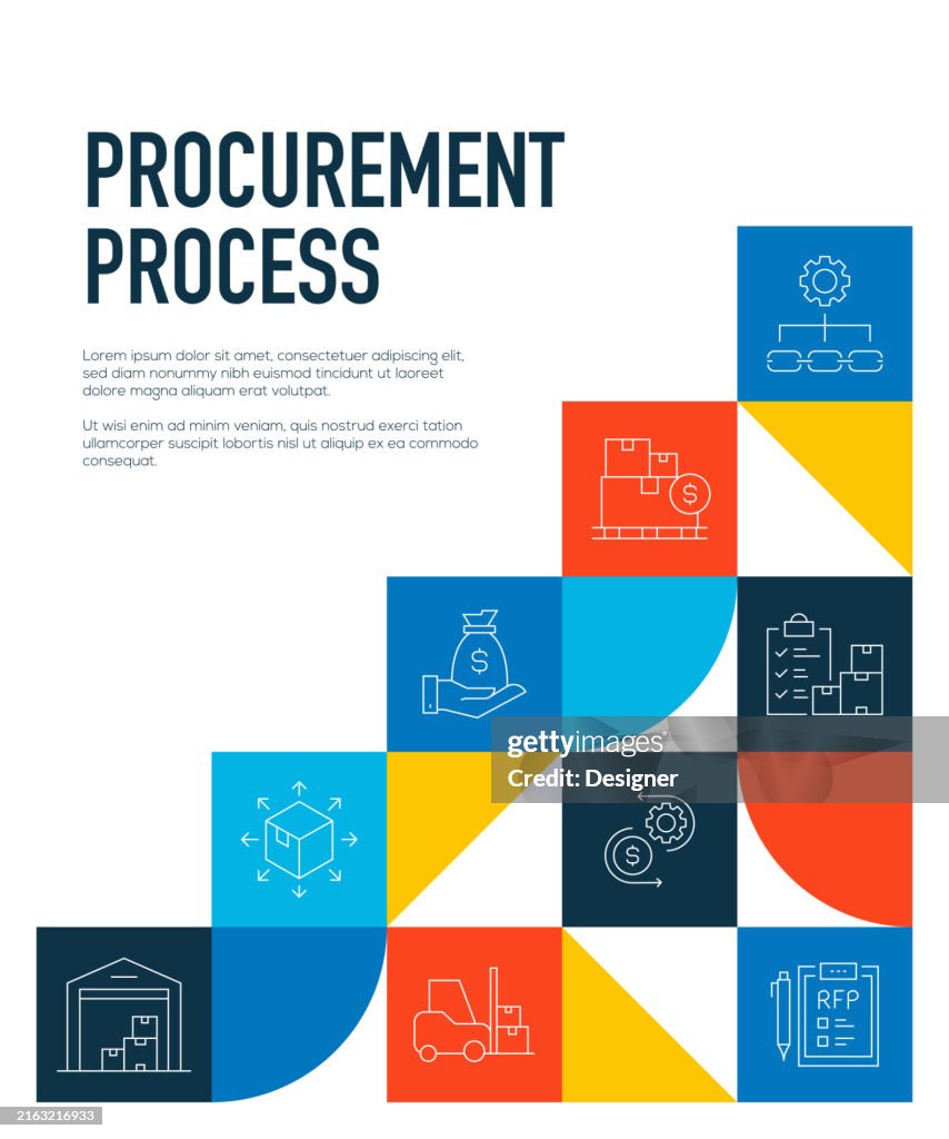 Process Overview Banner Procurement Process Related Line Style Banner Design For Web Page ...