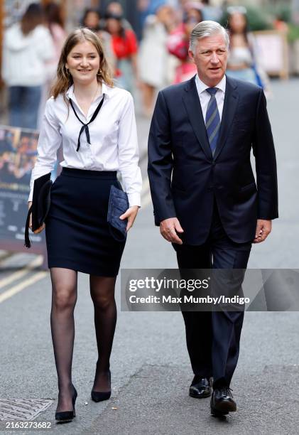 Crown Princess Elisabeth, Duchess of Brabant arrives to attend her Oxford University Graduation Ceremony at the Sheldonian Theatre in Oxford on July...