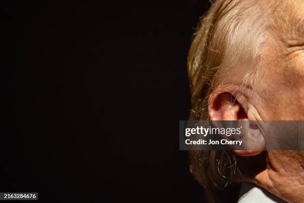 Former President and 2024 Republican presidential candidate Donald Trump gives a keynote speech on the third day of the Bitcoin 2024 conference at...