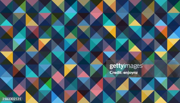 stockillustraties, clipart, cartoons en iconen met seamless colorful triangle shapes background illustration - herhaalpatroon in tegels