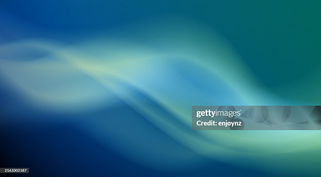 Turquoise green blurred wavy background