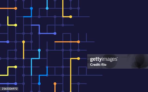 modern technology connection network artificial intelligence abstract background - underground pipe stock illustrations