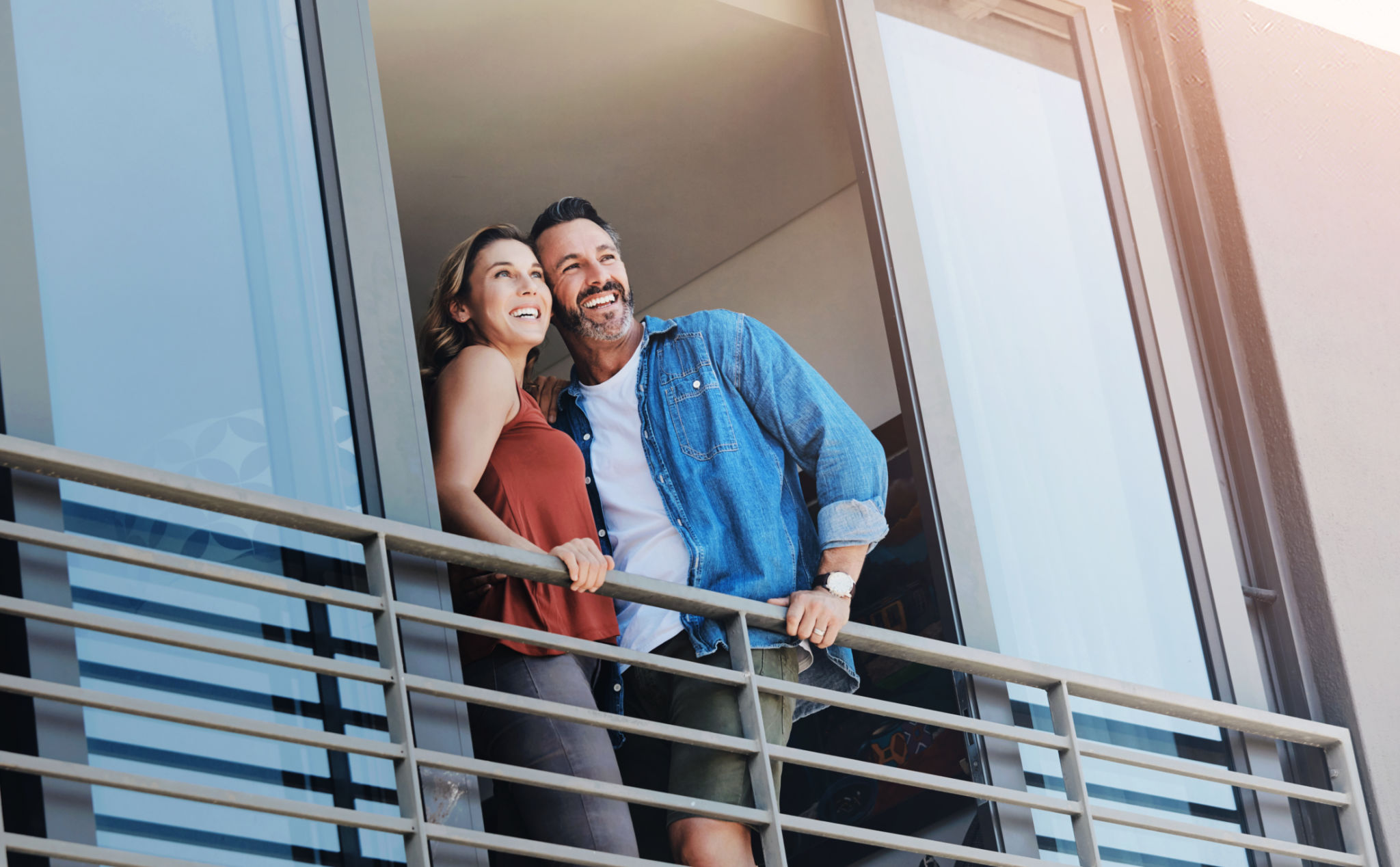 happy apartment residents