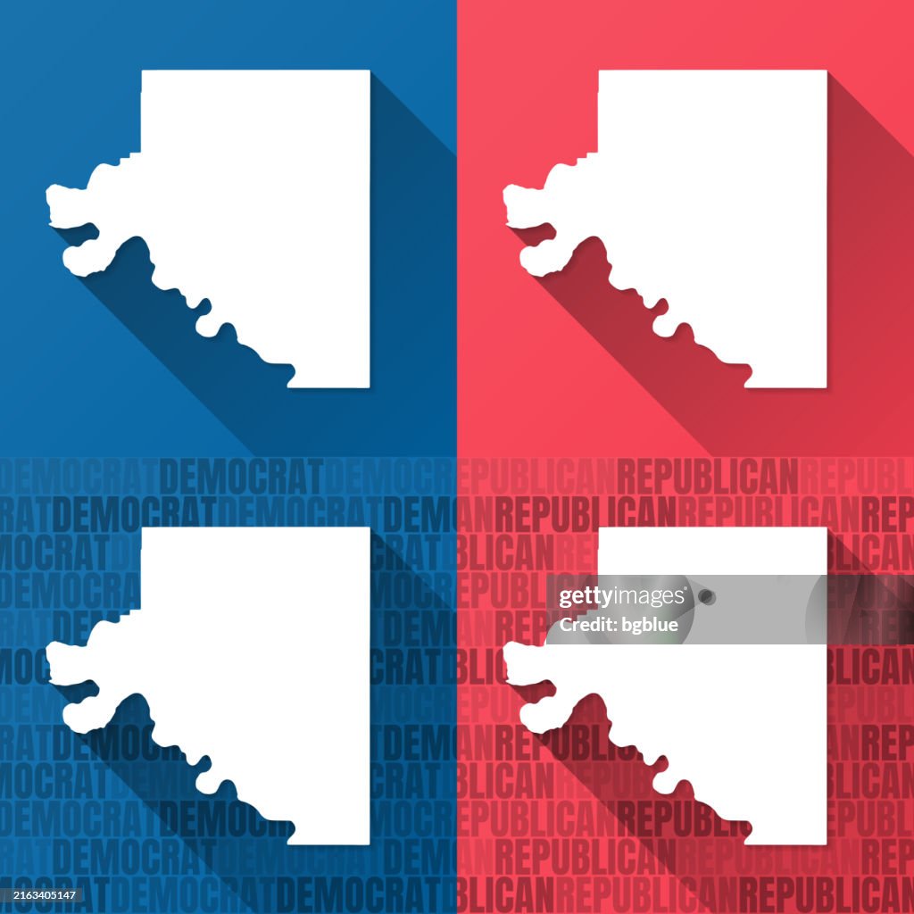 Osage County, Oklahoma. Maps on blue and red backgrounds