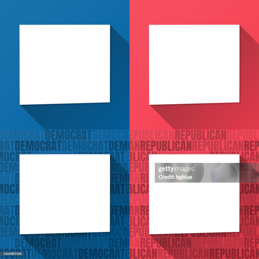 Davis County, Iowa. Maps on blue and red backgrounds