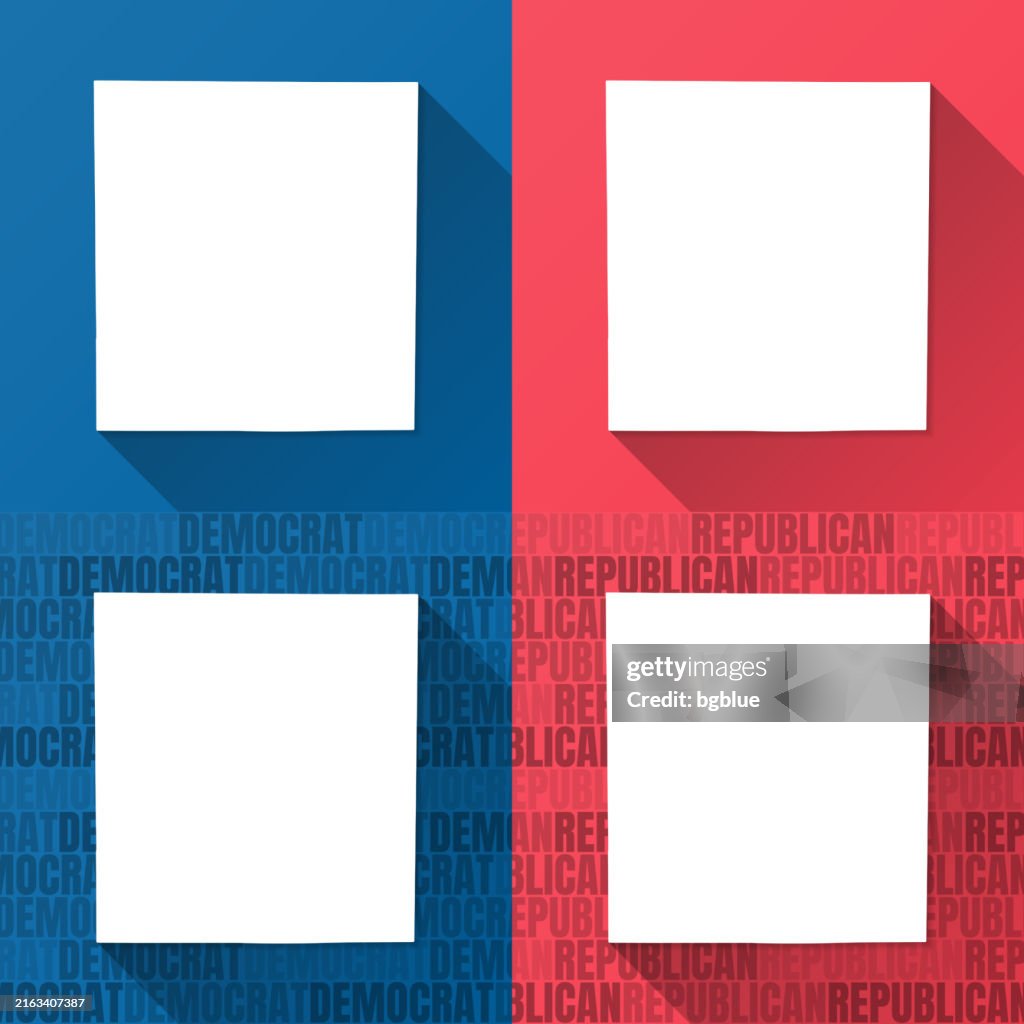 Elkhart County, Indiana. Maps on blue and red backgrounds