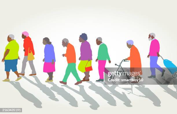 elderly black community - nursing home stock illustrations
