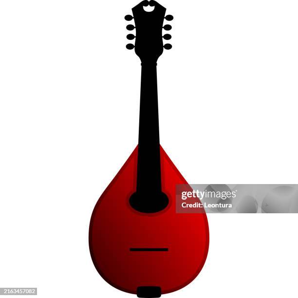 illustrazioni stock, clip art, cartoni animati e icone di tendenza di mandolino silhouette - mandolino