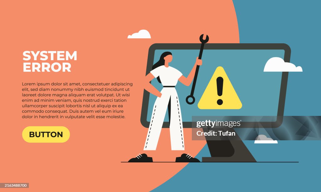 Possible System Issue System Error Technical Issue Resolution It Support Flat Vector ...