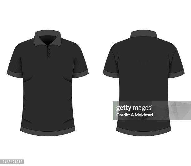 black polo t-shirt. - polo shirt stock illustrations