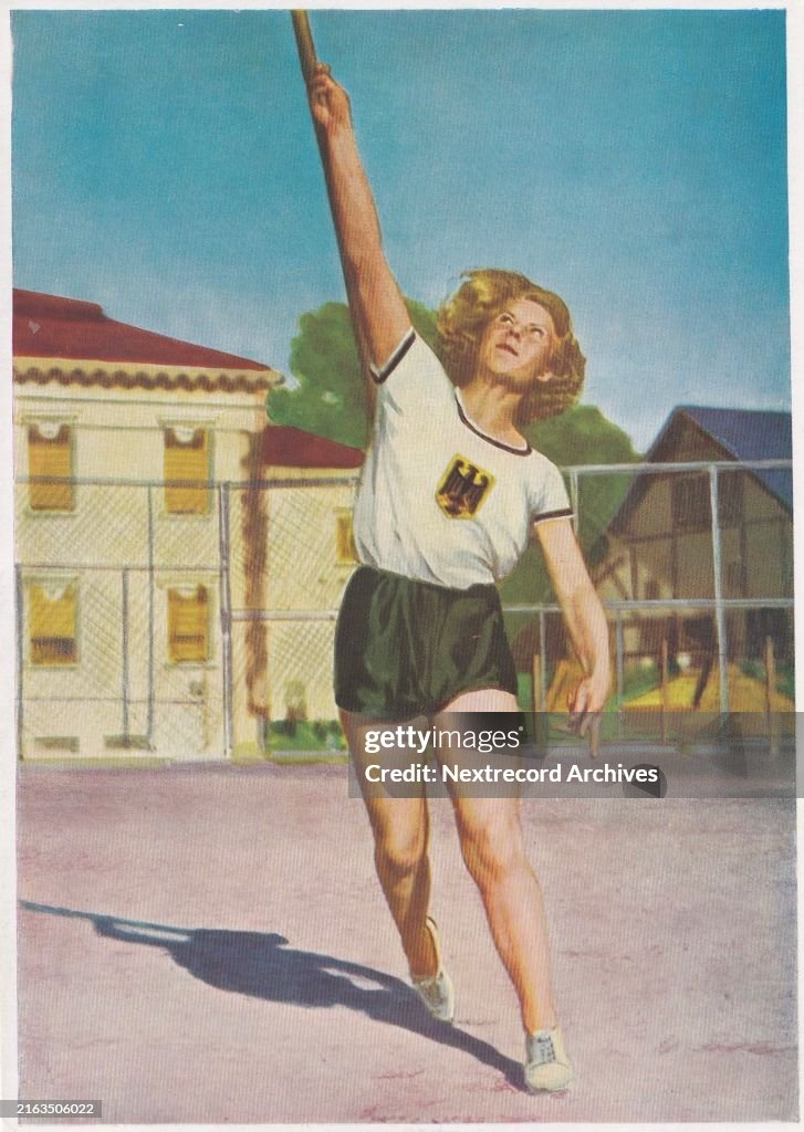 Collectible vintage cigarette card, 1932 Los Angeles Olympics