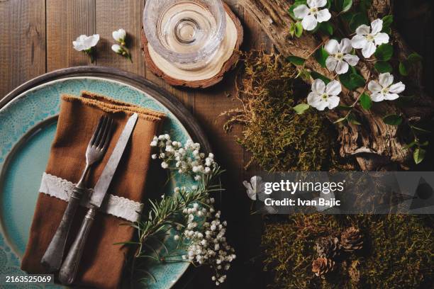 vintage outdoor wedding decor - brown stock pictures, royalty-free photos & images