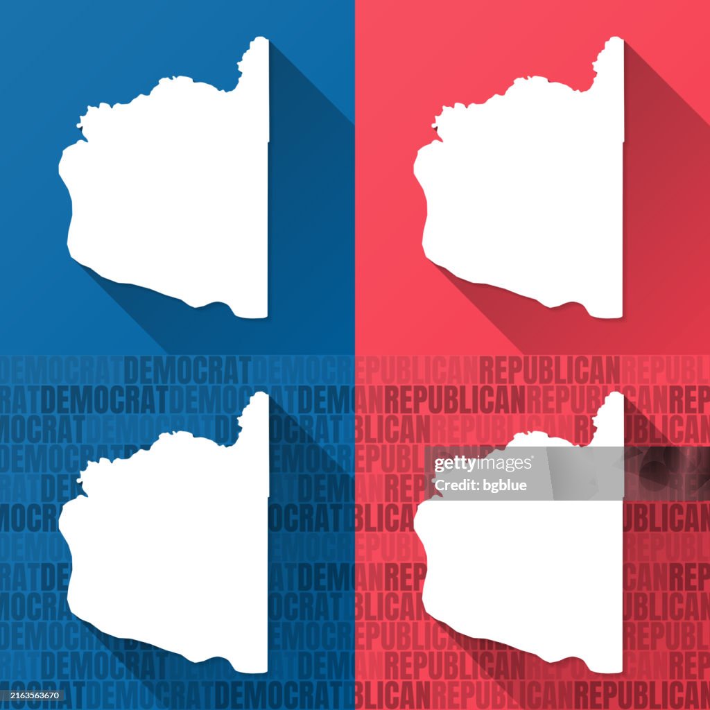 Clark County, Washington. Maps on blue and red backgrounds