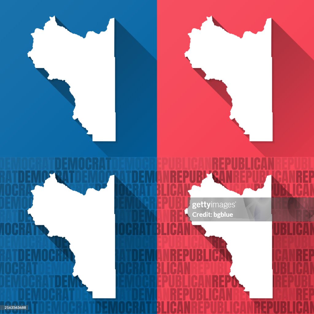Wasatch County, Utah. Maps on blue and red backgrounds