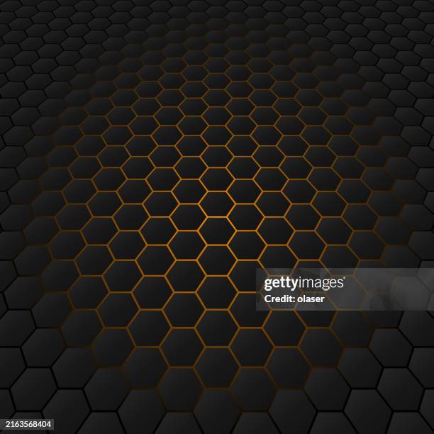 orange hexagon honeycomb pattern - honeycomb pattern stock illustrations