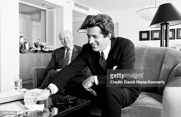 Former U.S. President Gerald R. Ford and George Magazine Editor-in-Chief John F. Kennedy Jr. Meet for an interview September 1996 during the...