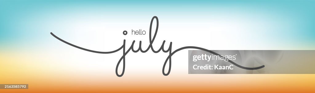Hello July Design Hello July Lettering Vector Stock Illustration High-Res Vector Graphic ...