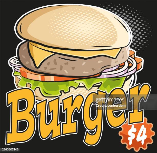 burger promotion - fat reduction stock illustrations
