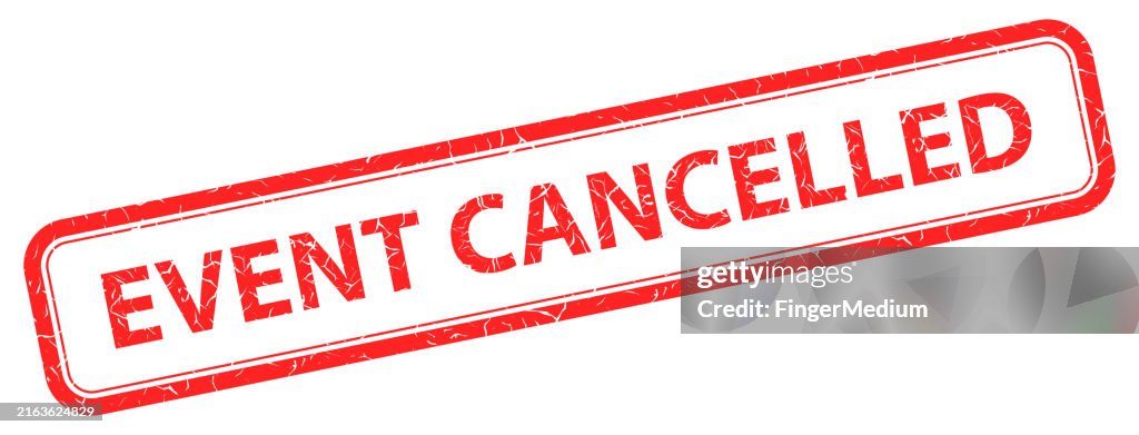 Selo vermelho cancelado do grunge do evento