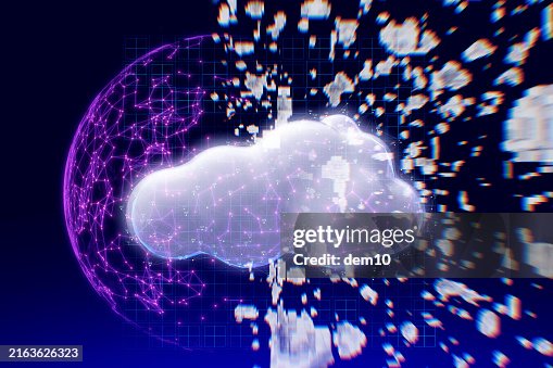 Cloud data breach illustration Cloud data breach illustration