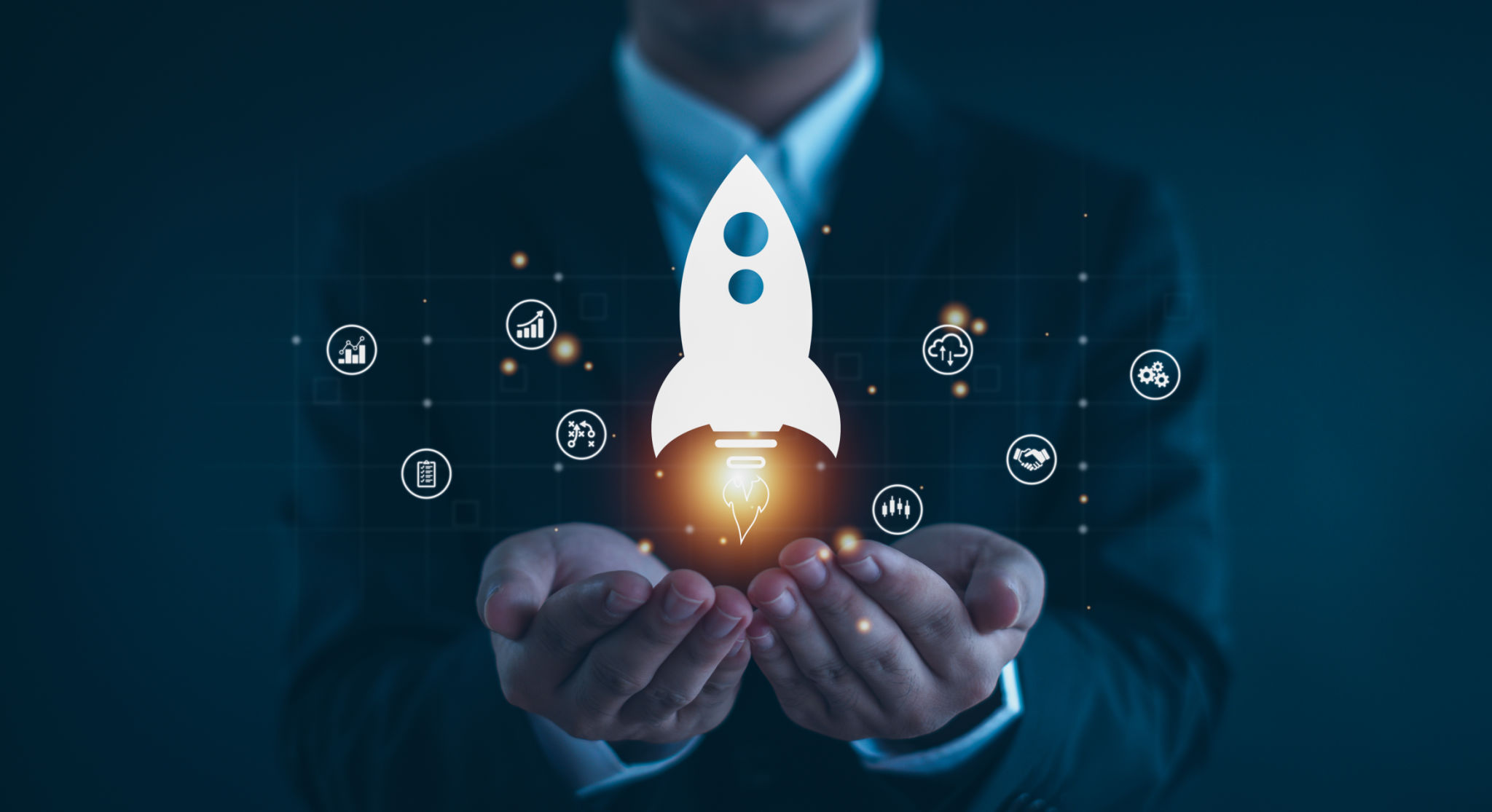 Entrepreneurship launch rocket start flying up and network line connection. Startup concept plan development business project digital. Entrepreneurship launch rocket start flying up and network line connection. Startup concept plan development business project digital.