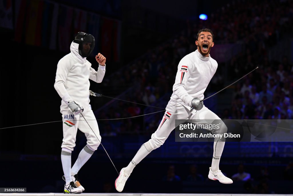 Philippe Riboud Mohamed ELSAYED of Egypt celebrates his victory during the Paris ...