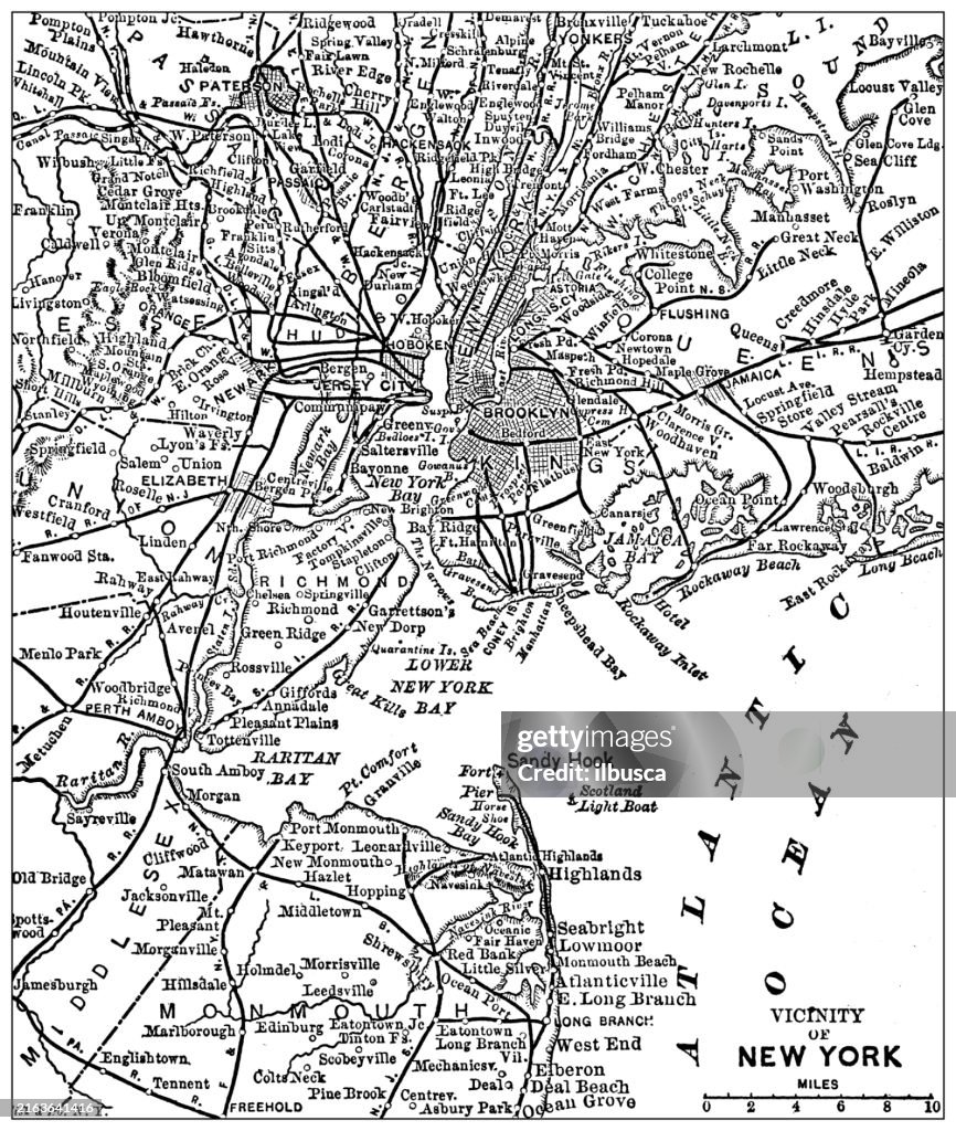 Antique map of New York (1899)