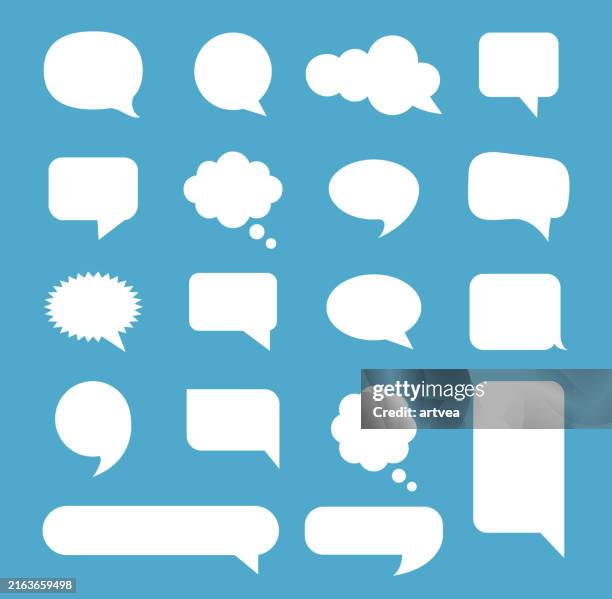 speech bubble icons set - thought bubbles stock illustrations