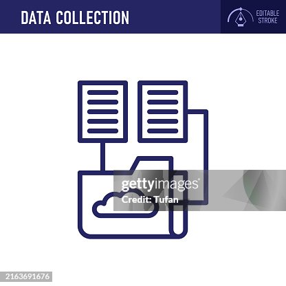 Data Collection Icon - Thin Line Vector. Pixel Perfect. Editable Stroke. Ideal for Data Gathering, Cloud Storage, and Information Management Data Collection Icon - Thin Line Vector. Pixel Perfect. Editable Stroke. Ideal for Data Gathering, Cloud Storage, and Information Management