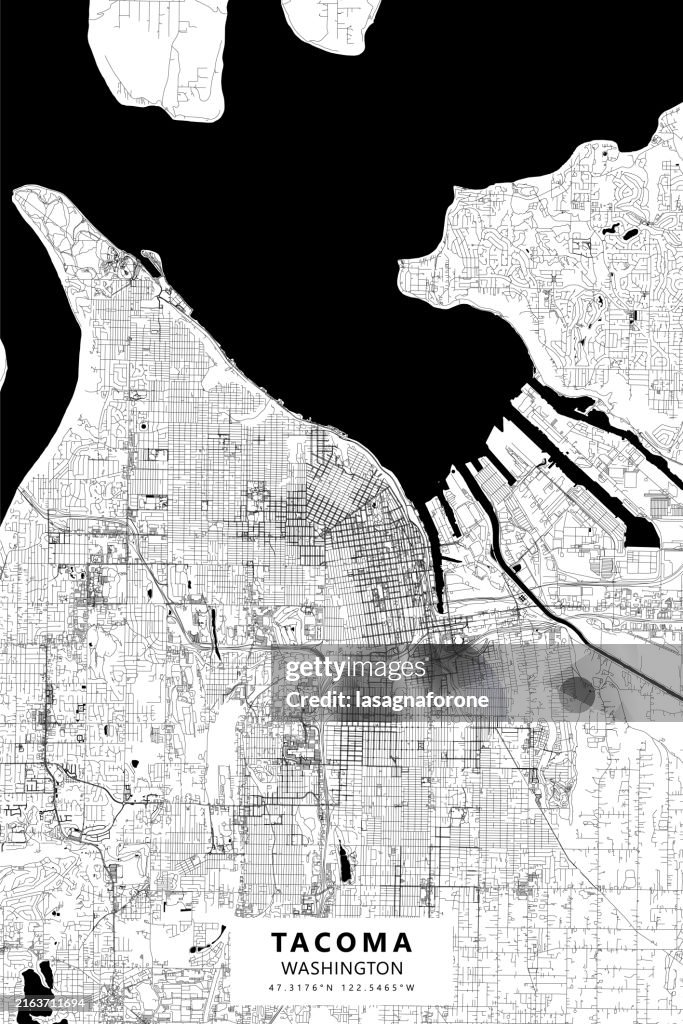 Tacoma, Washington, USA Vector Map