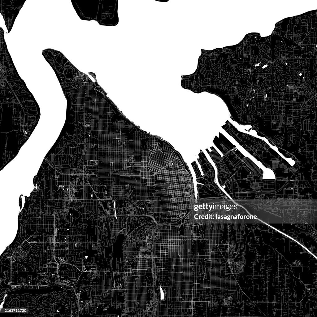 Tacoma, Washington, USA Vector Map