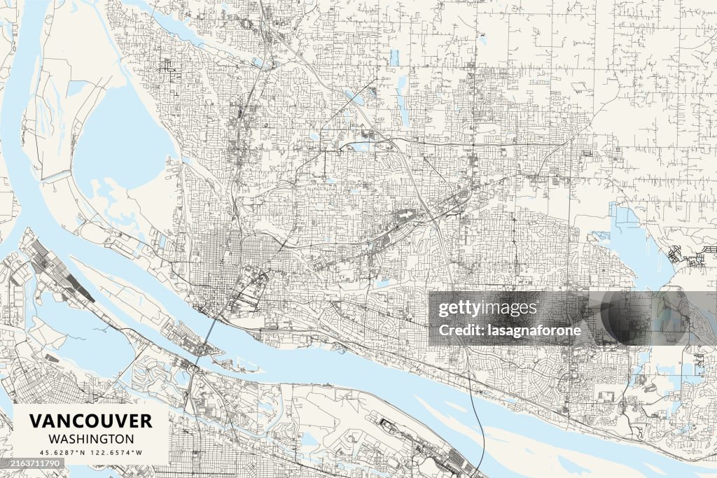 Vancouver, Washington, USA Vector Map