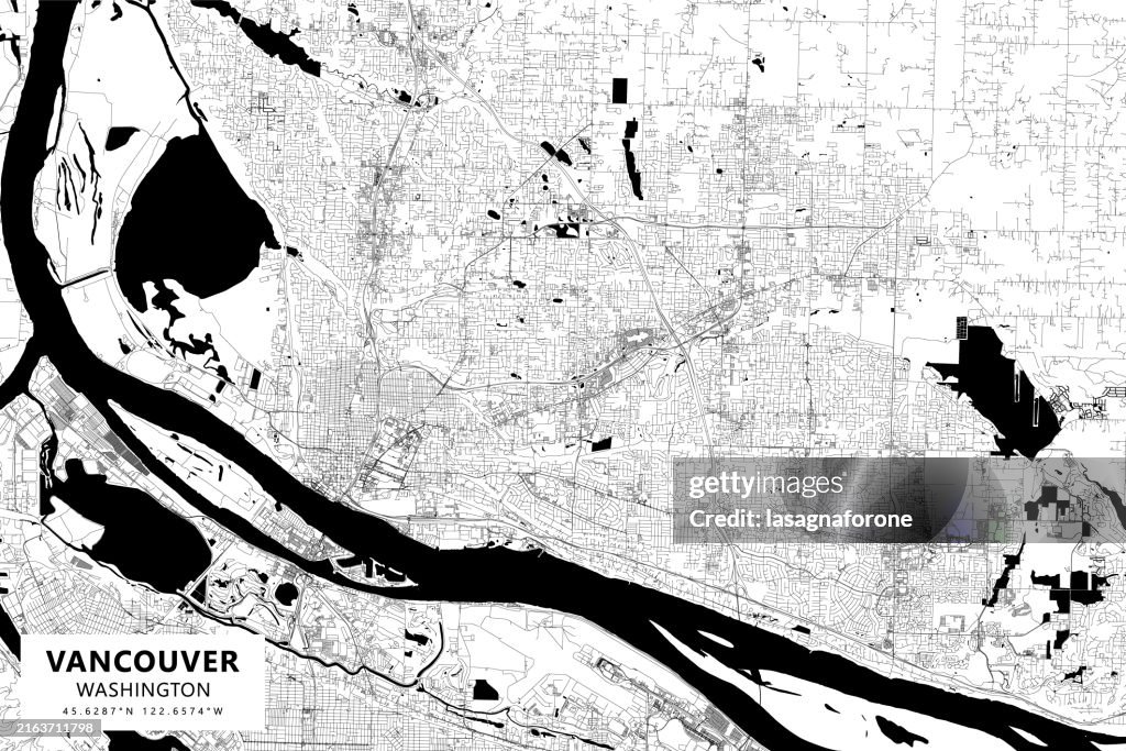 Vancouver, Washington, USA Vector Map