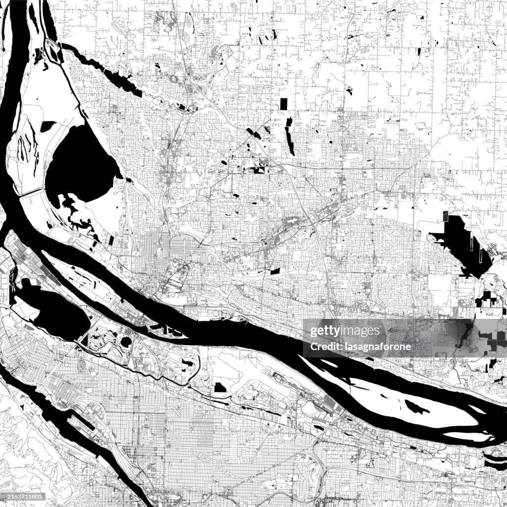 Vancouver, Washington, USA Vector Map