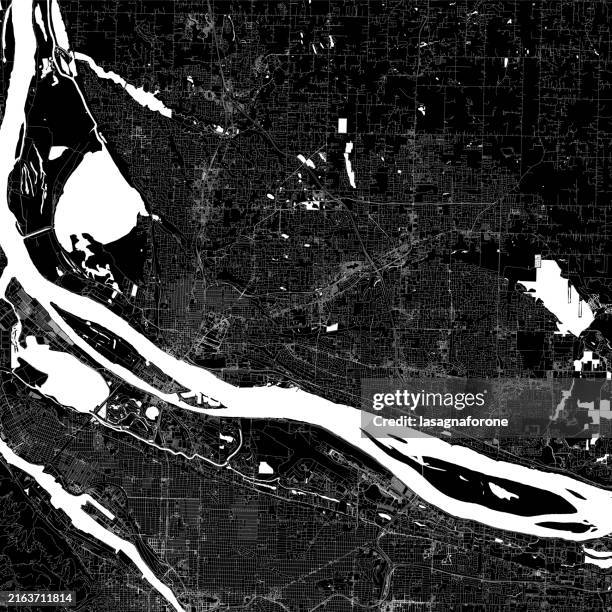 Vancouver Washington Usa Vector Map High-Res Vector Graphic