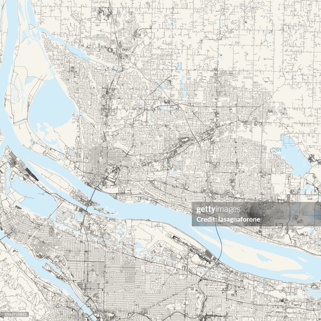 Vancouver, Washington, USA Vector Map