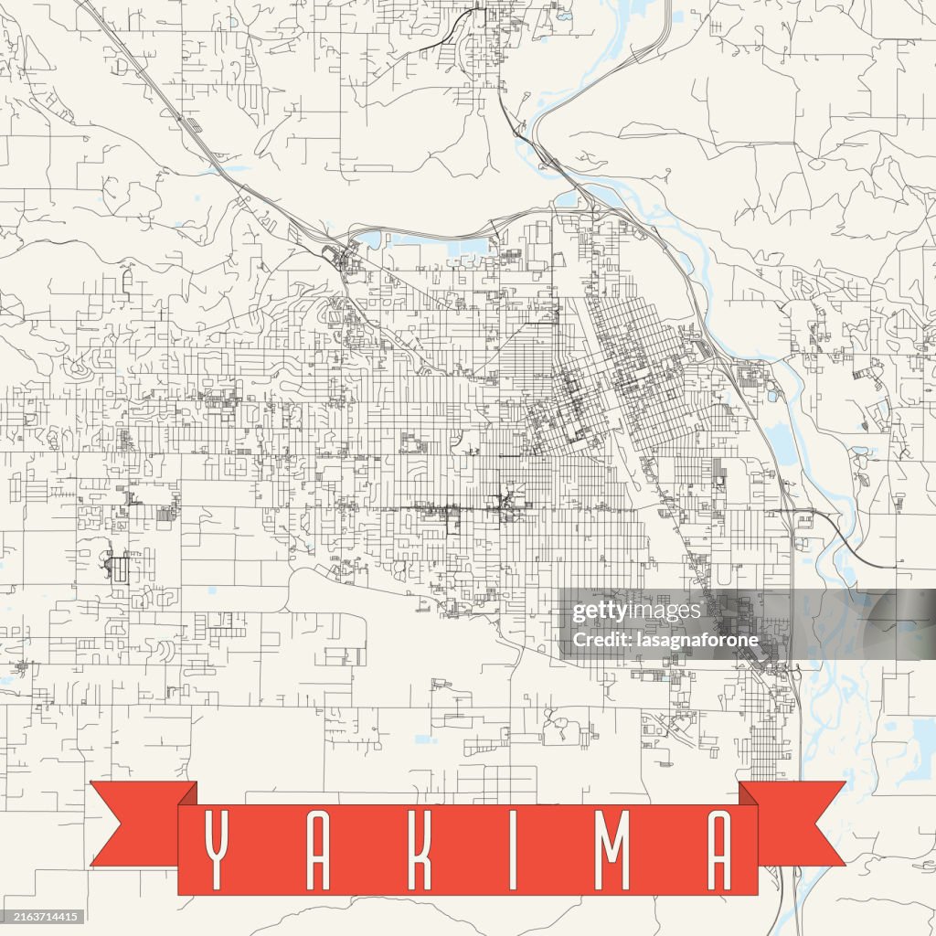 Yakima, Washington, USA Vector Map