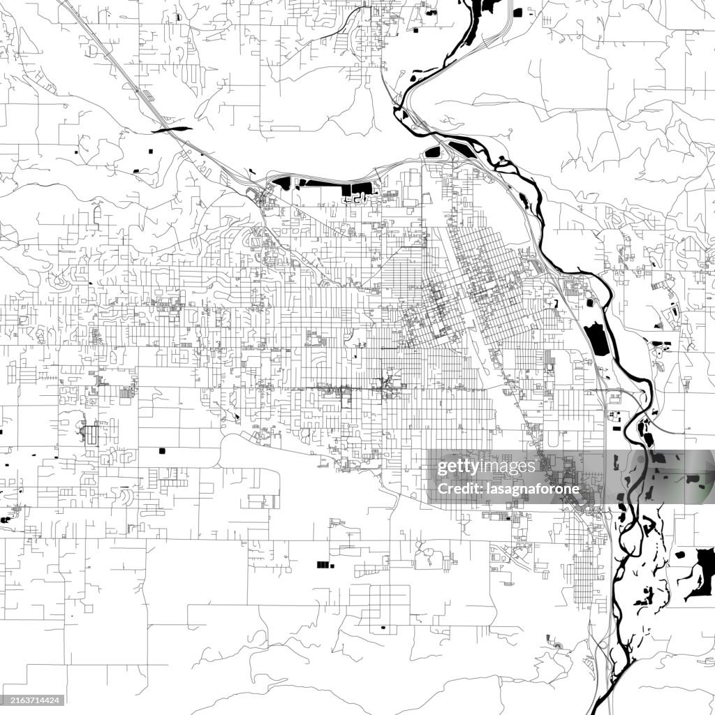 Yakima, Washington, USA Vector Map