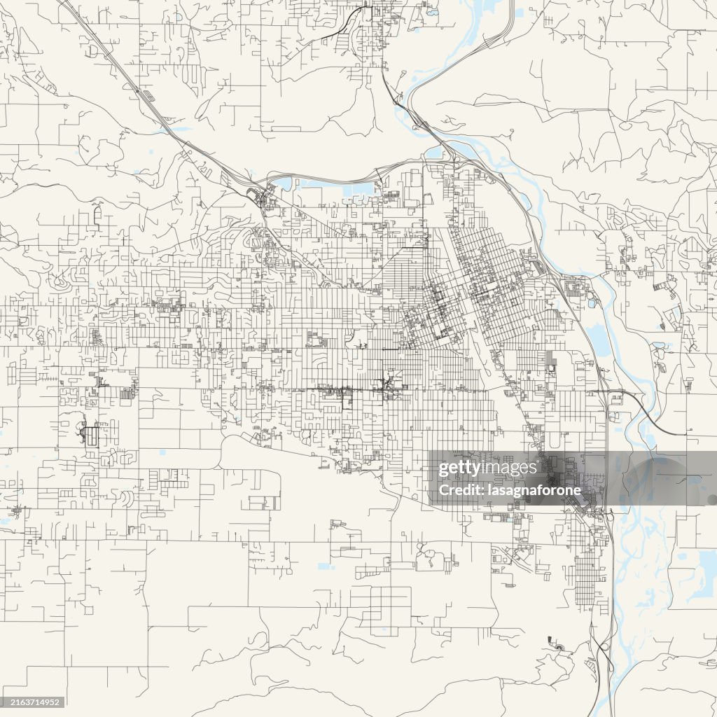 Yakima, Washington, USA Vector Map