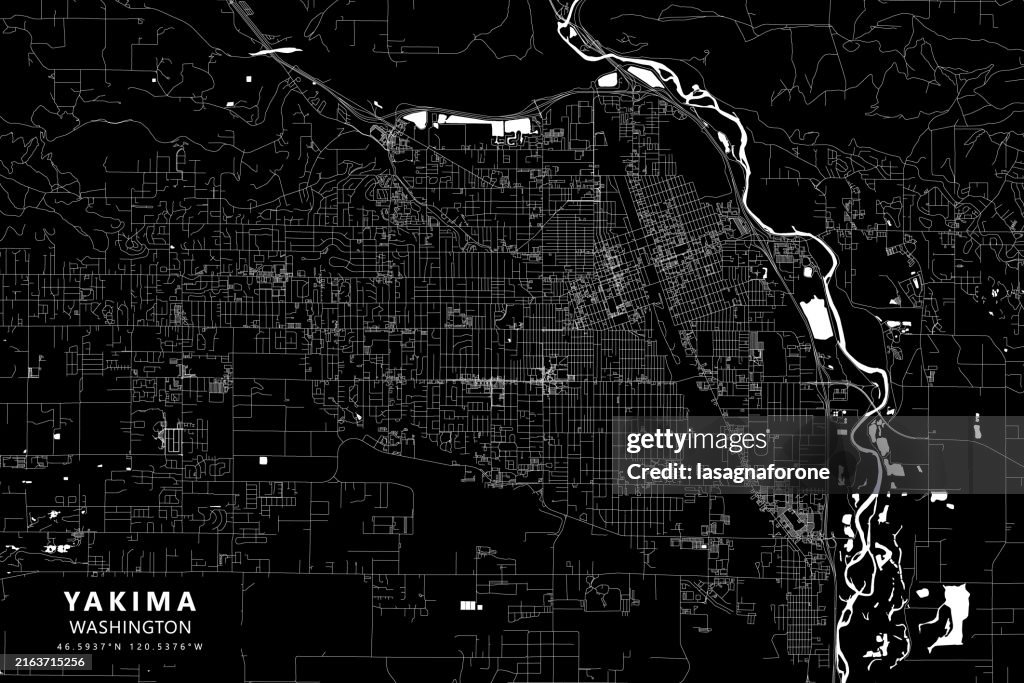Yakima, Washington, USA Vector Map