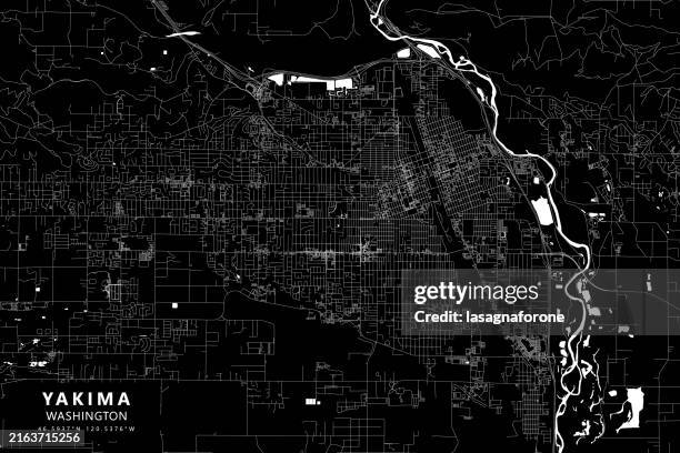 yakima, washington, usa vector map - yakima meadows racetrack stock illustrations