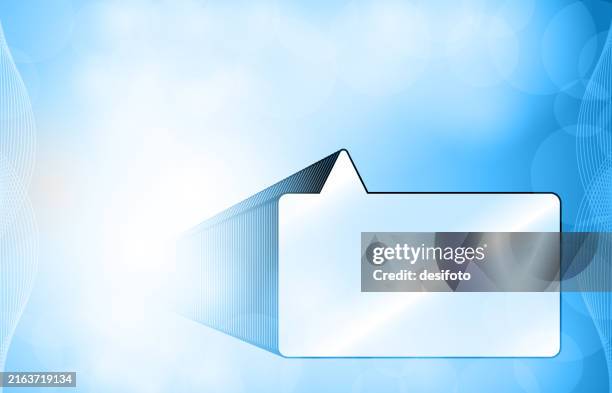 blank bright shiny horizontal textured effect vector light sky blue color backgrounds with bubbles or lens flare all over like bokeh lights, one big multi layered effect rectangular callout or speech bubble shape pointing upwards for copy space - big bubble stock illustrations