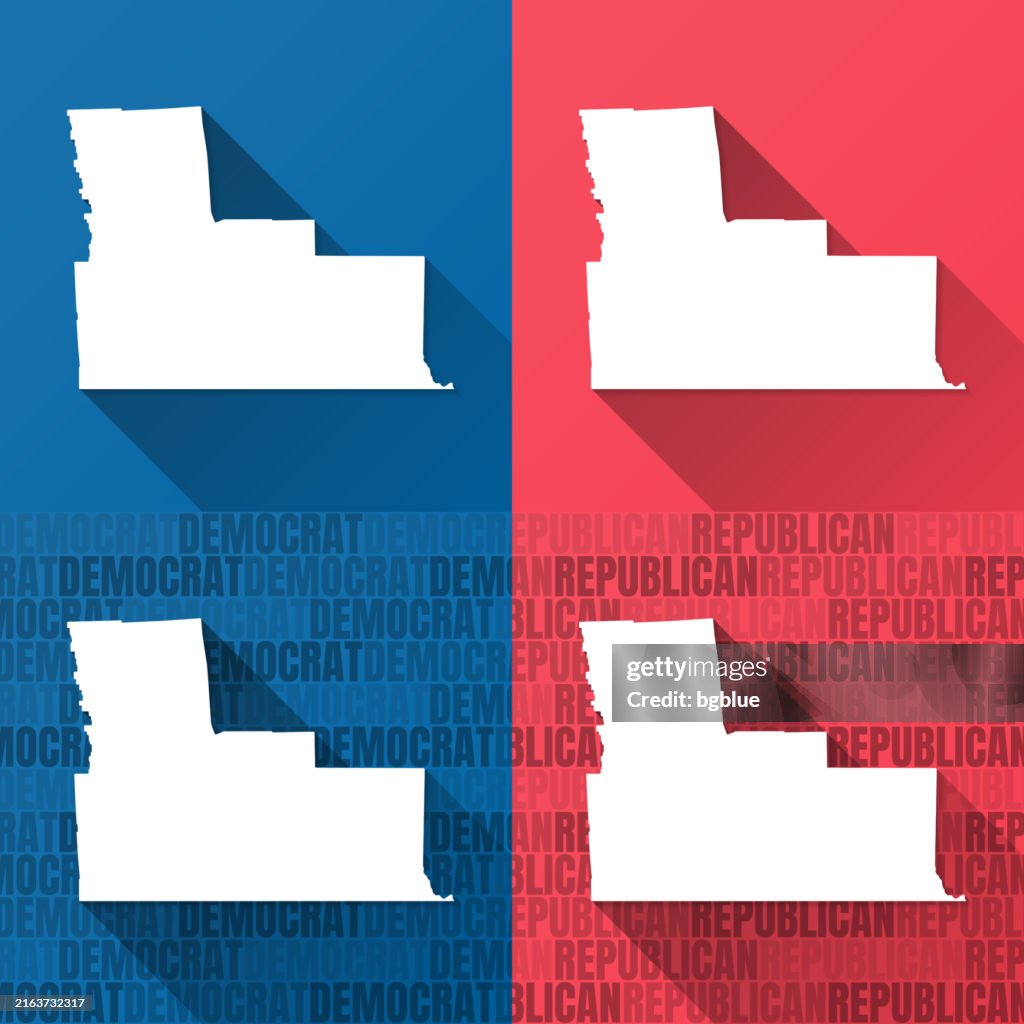 Broome County, New York. Maps on blue and red backgrounds
