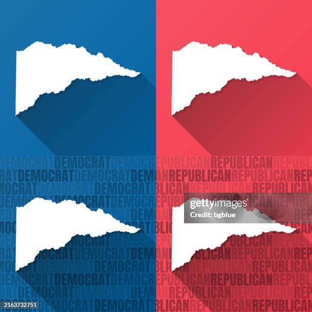 Delta County Texas Maps On Blue And Red Backgrounds High-Res Vector Graphic