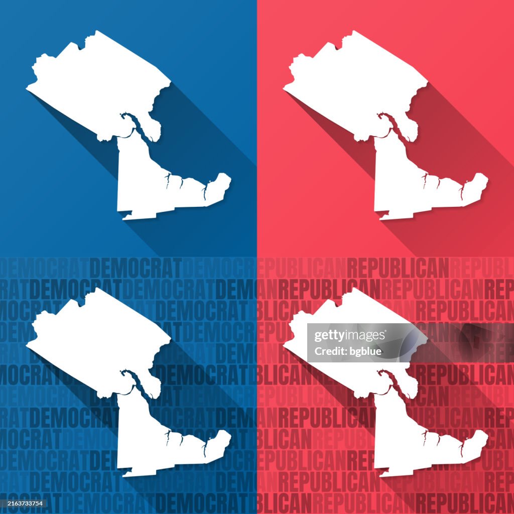 Craven County, North Carolina. Maps on blue and red backgrounds