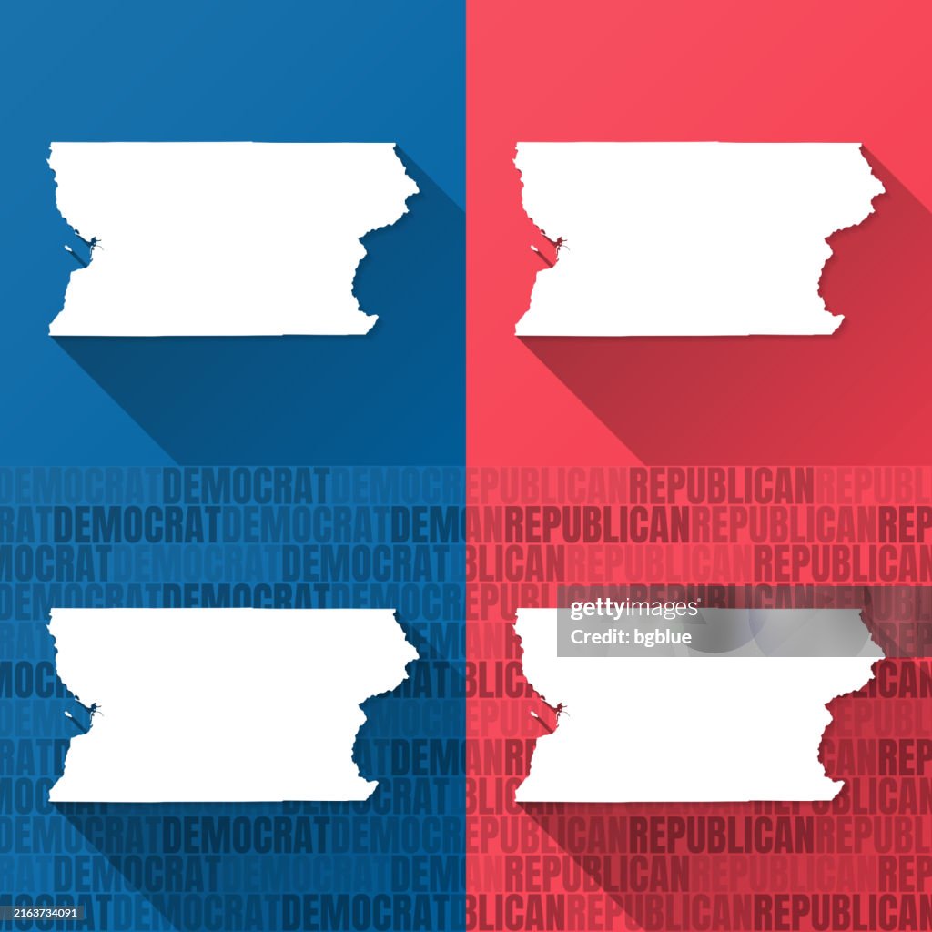 Snohomish County, Washington. Maps on blue and red backgrounds