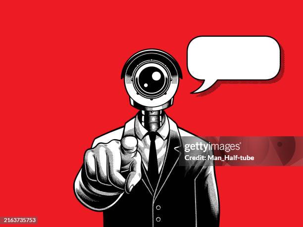 cctv character is watching, total camera control concept - character_(computing) stock illustrations
