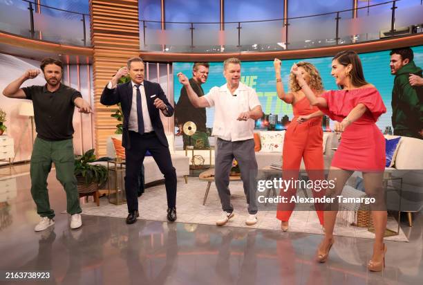 Casey Affleck, Alan Tacher, Matt Damon, Karla Martinez and Jessica Rodriguez visit "Despierta America" to promote the Apple TV movie "The...