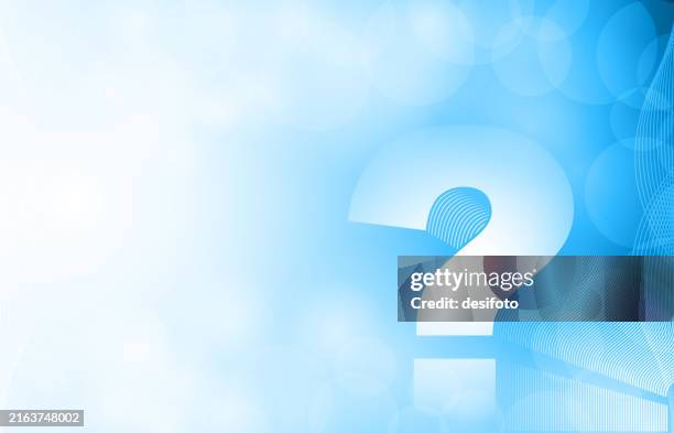 stockillustraties, clipart, cartoons en iconen met bright glittering shiny horizontal textured effect vector light sky blue color backgrounds with bubbles lens flare all over like bokeh lights, one big multi layered effect question mark symbol punctuation mark for unknown uncertainty confusion suspicion - vraagteken