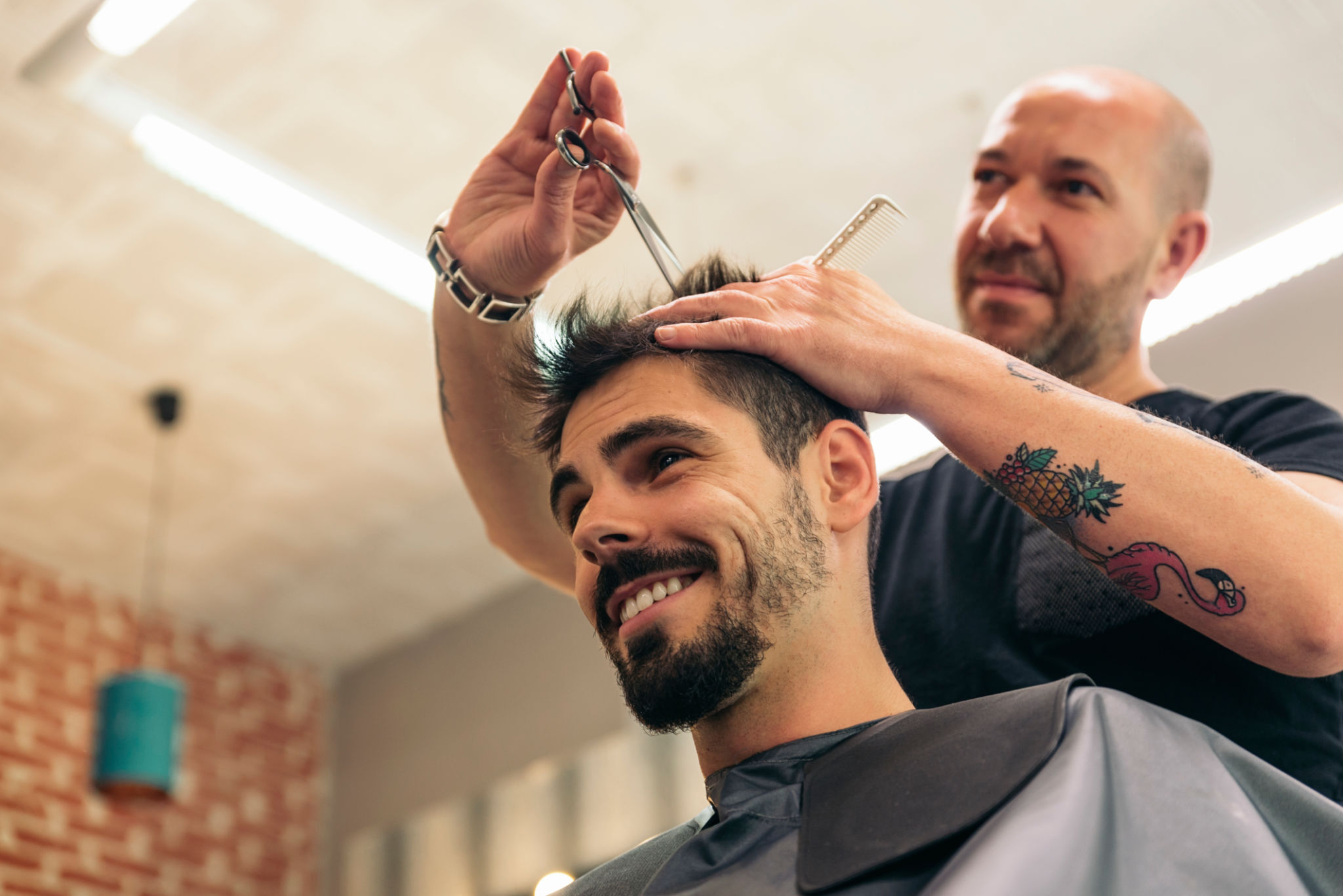 happy customer haircut